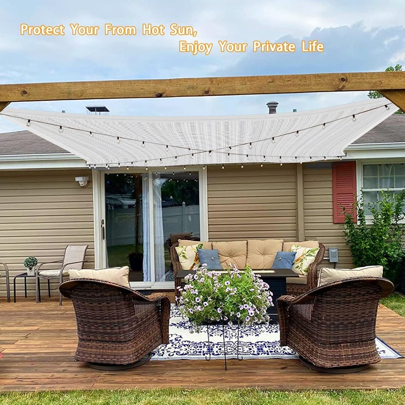 QLOFEI 10'x10' Aluminum Shade Cloth -90% Reflective Sun Shade Cover for Garden Patio Pergola Cover Shade Sails Silvery Durable Shade Neting for Backyard Dog Chicken Coop Shade Cloth - Image 4